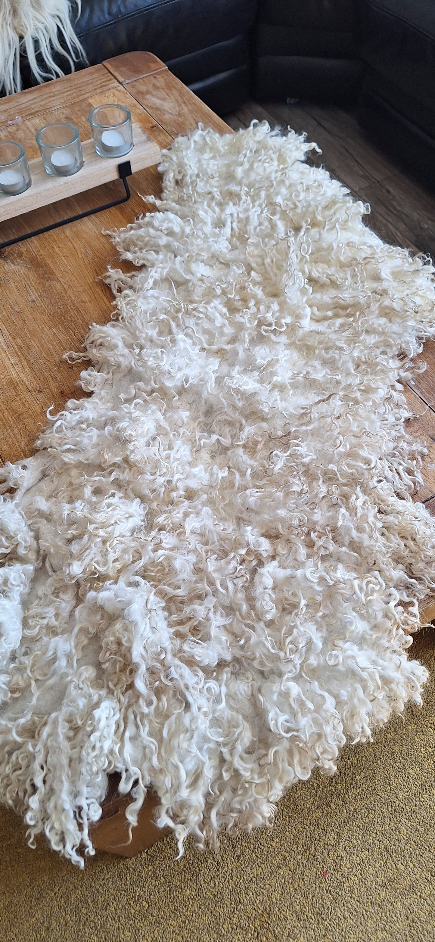 Wensleydale wool Felted rug