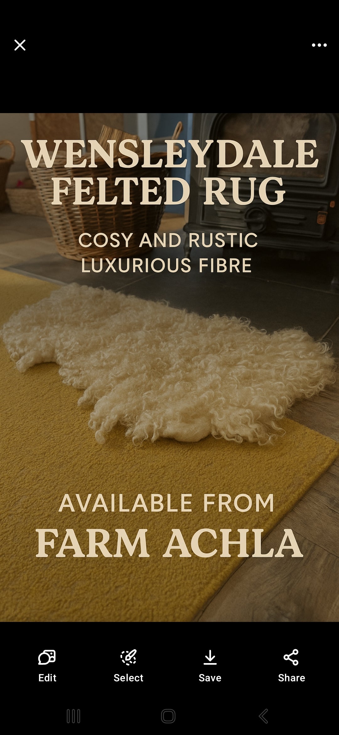 Wensleydale wool Felted rug